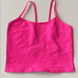 Free People hot pink ribbed crop top